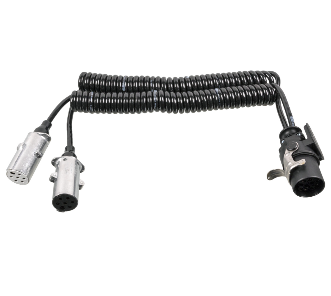 Cablu Y adaptor pentru cablu spiralat, cu mufa metalica