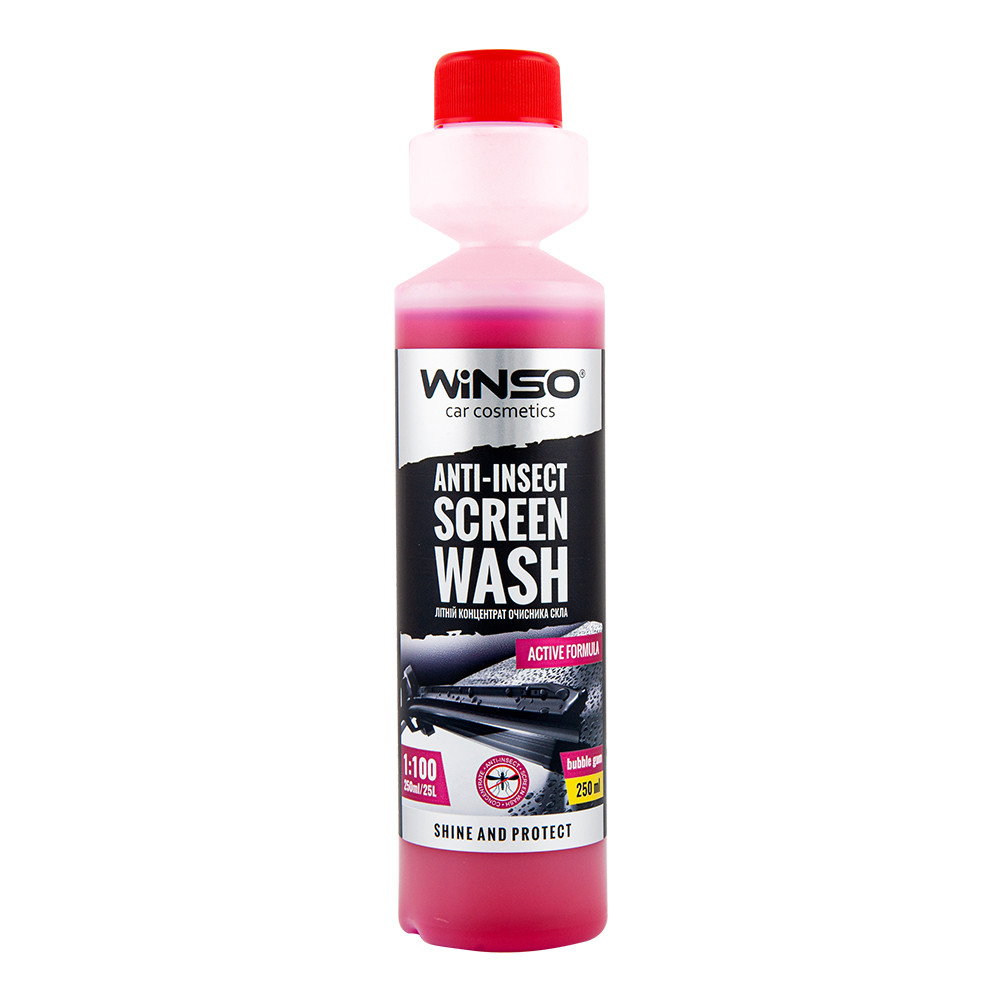 Lichid parbriz concentrat Winso Anti-Insect Buble-Gum 250 ml ●1:100●