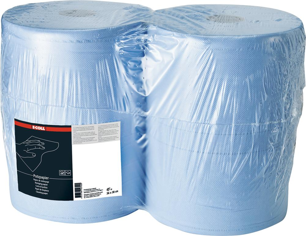 Rola de hartie albastra, 2 straturi, 1000 hartii, 38x36cm, (1 rola), E-COLL