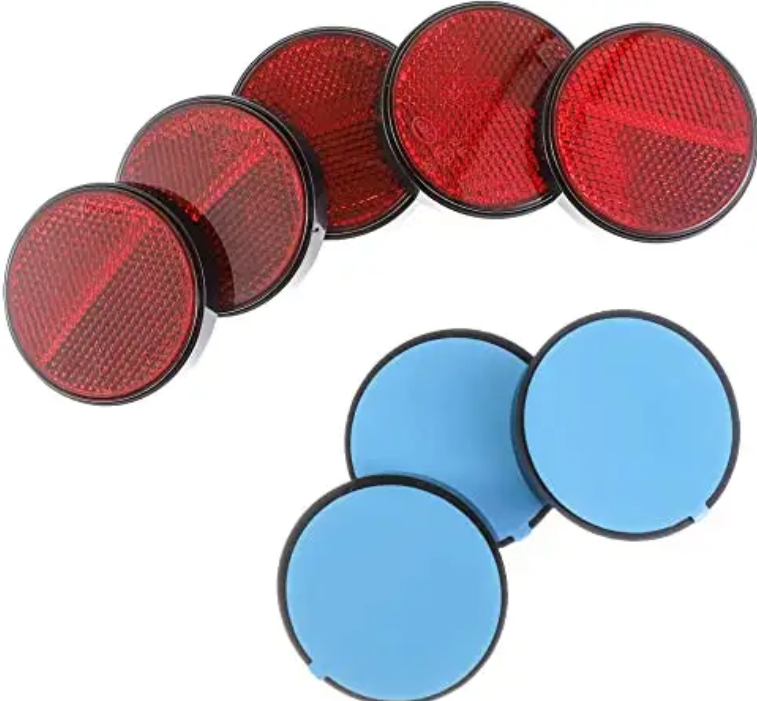 Catadioptru rotund autoadeziv 60 mm Rosu
