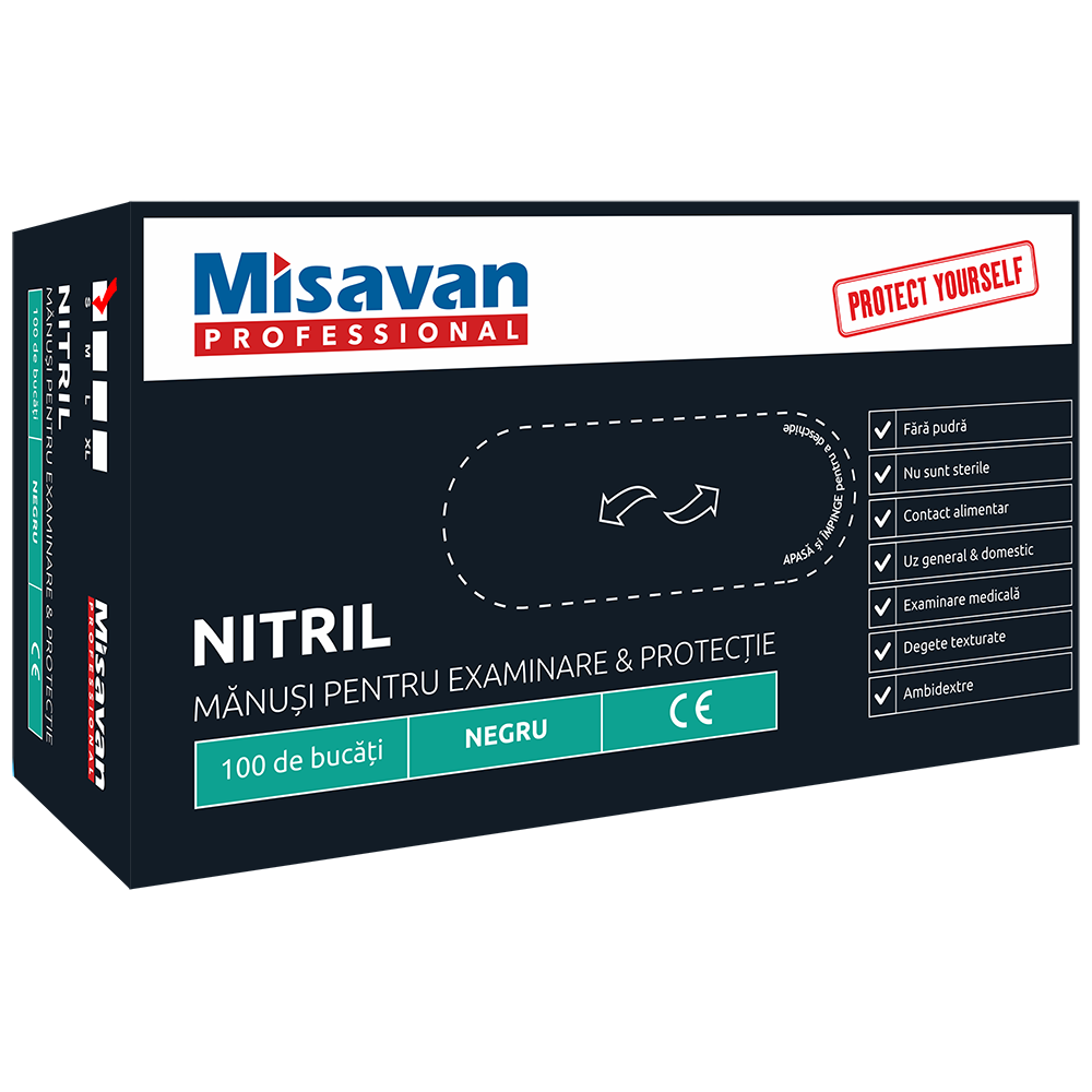 Manusi nitril Misavan, negru S