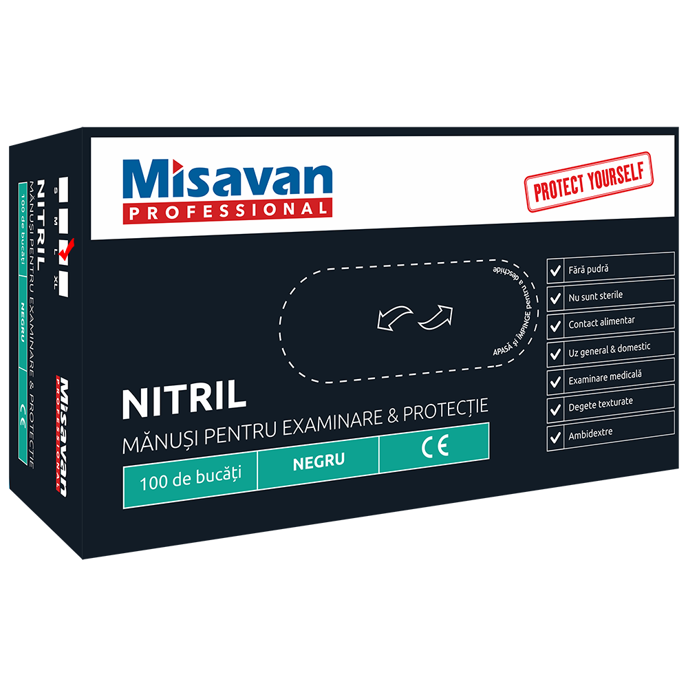 Manusi nitril Misavan, negru L