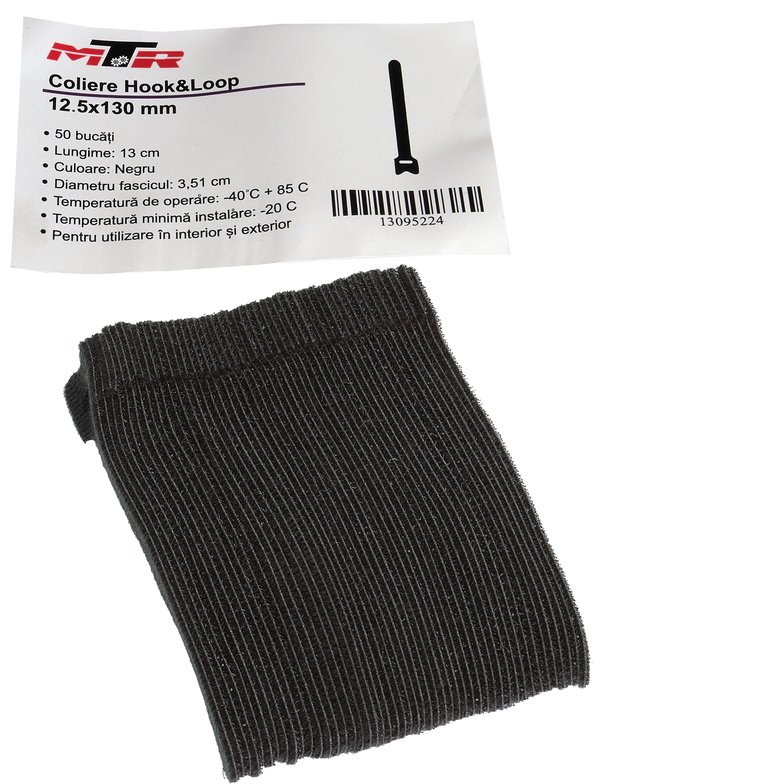 Cleme pentru cabluri negre 12.5x130mm 50 buc