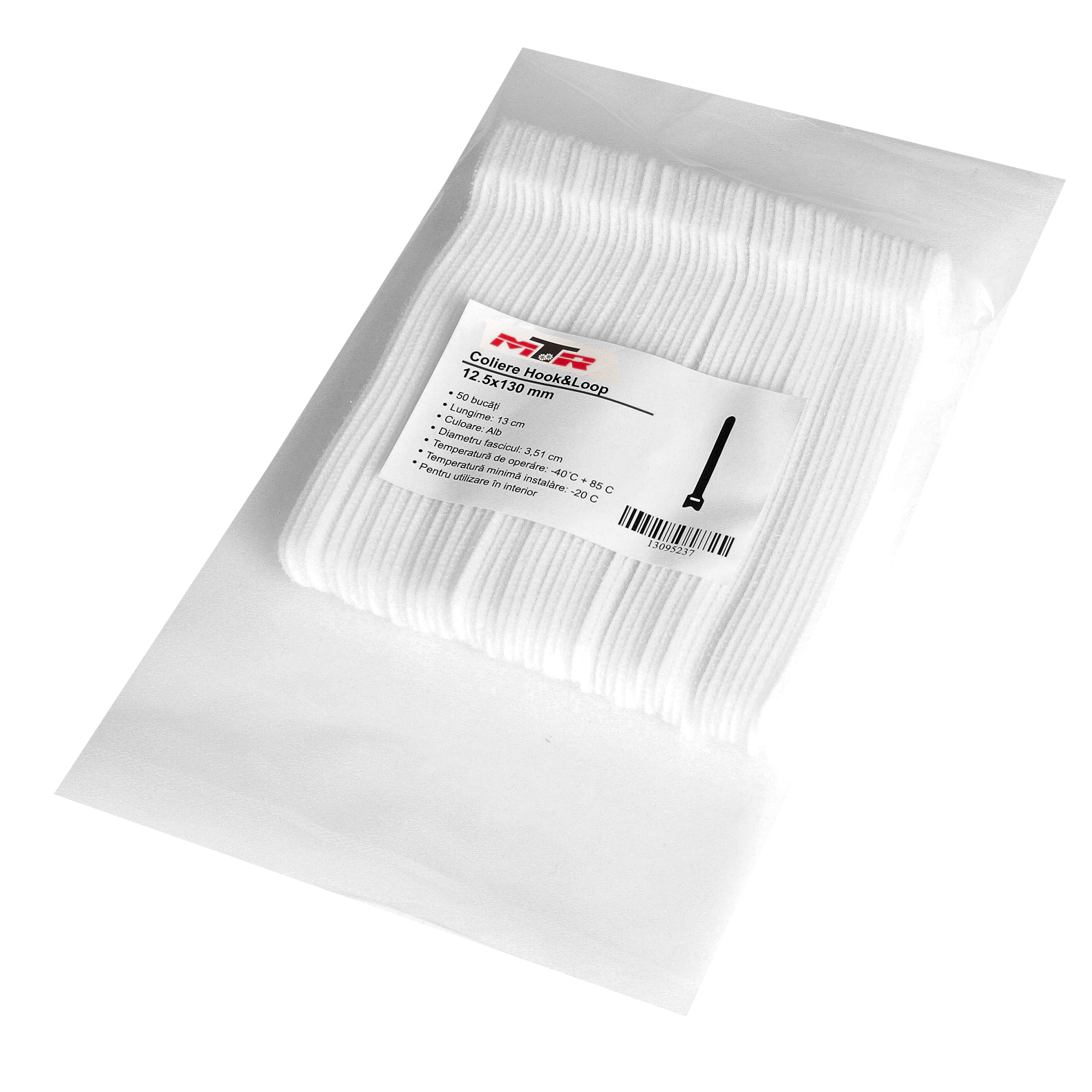 Cleme pentru cabluri albe 12.5x130mm 50 buc