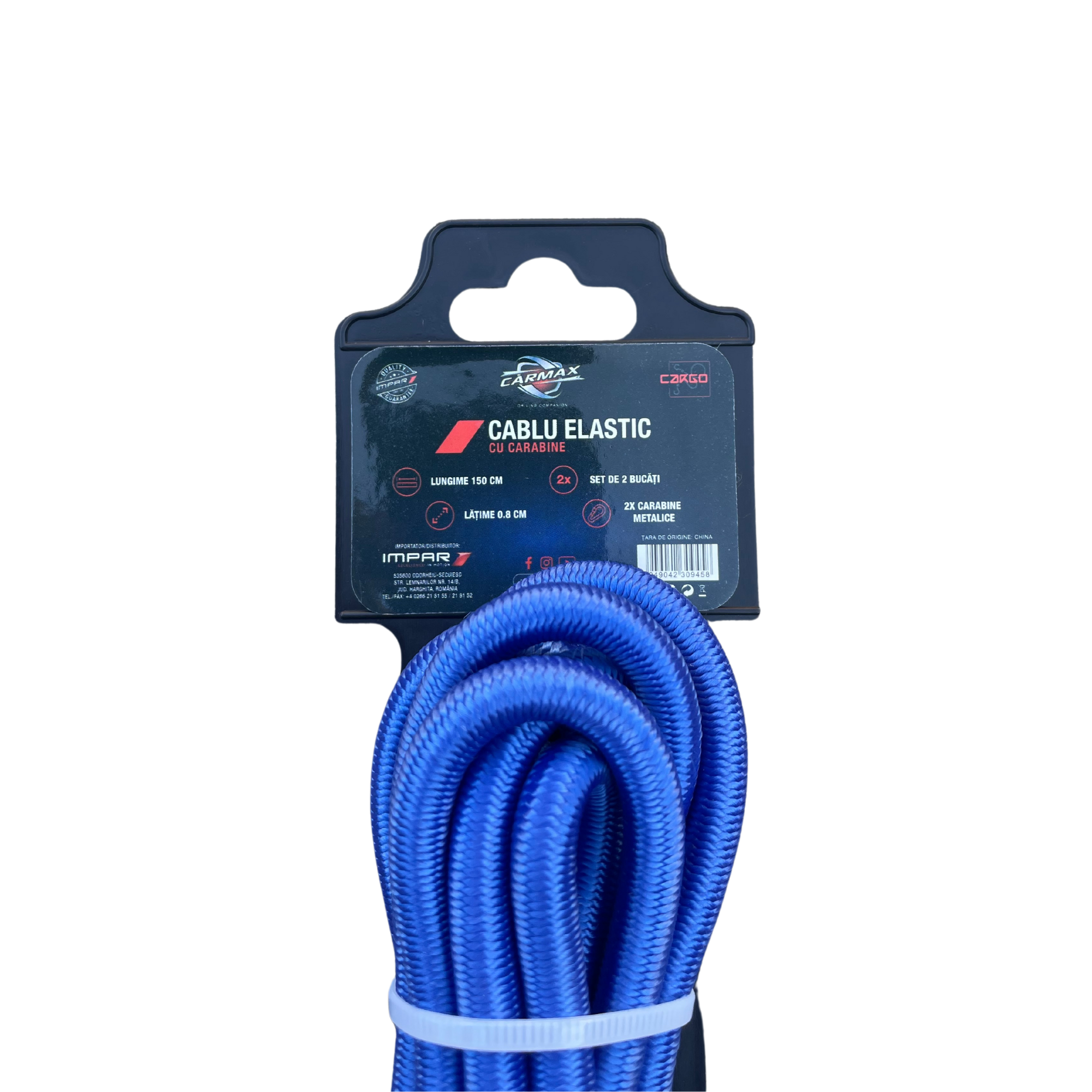 Cablu elastic cu carabine Carmax 150CM - set 2 buc.