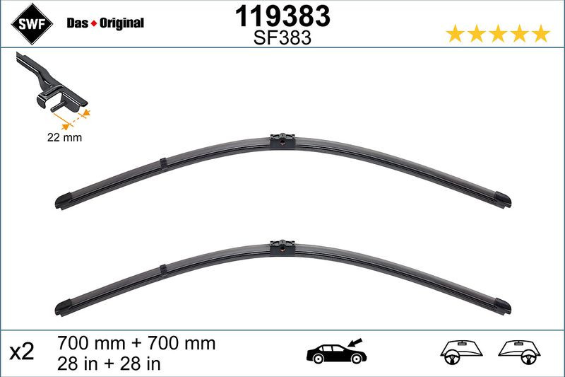 Set lamela stergator SWF Wiper FB OE LHD 700 700 mm