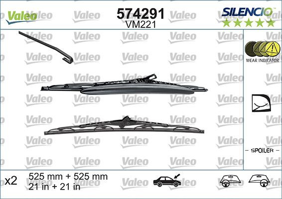 Set lamela stergator Valeo Silencio 525 525 mm