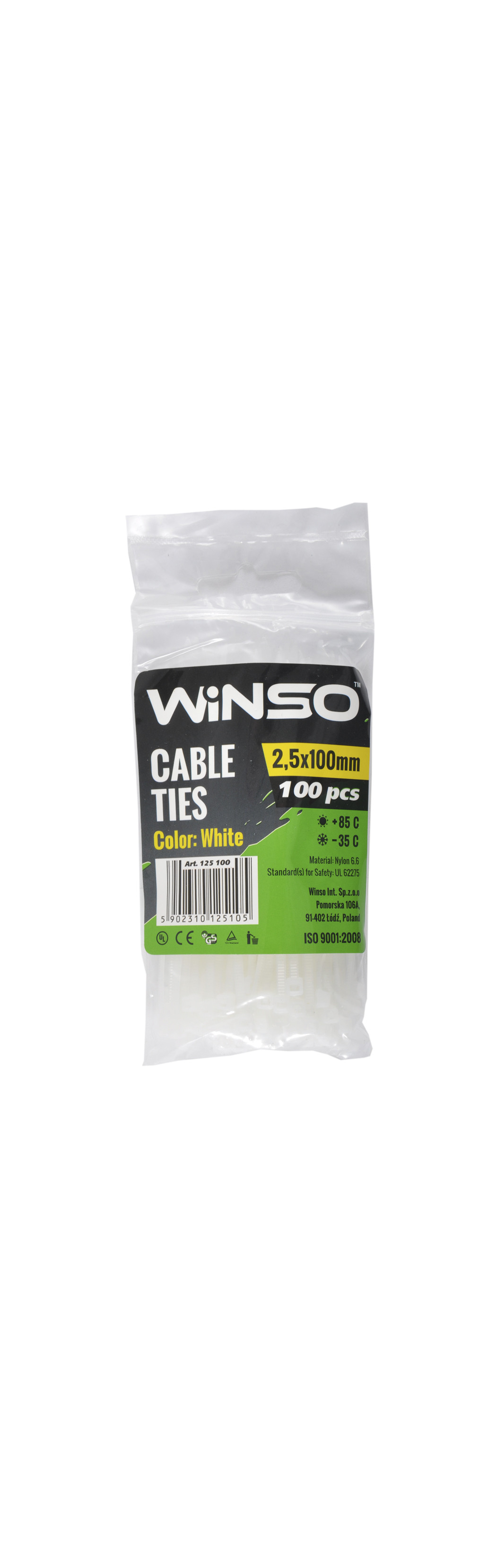 Coliere plastic 2,5x100 Alb - Set 100 buc